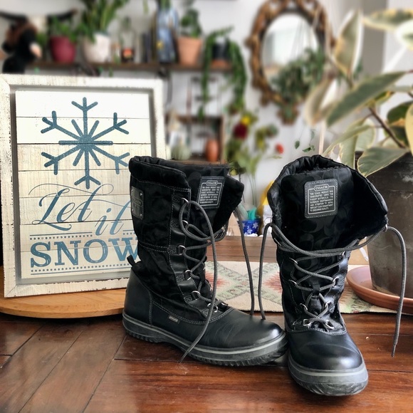 Black Coach Snow Boots